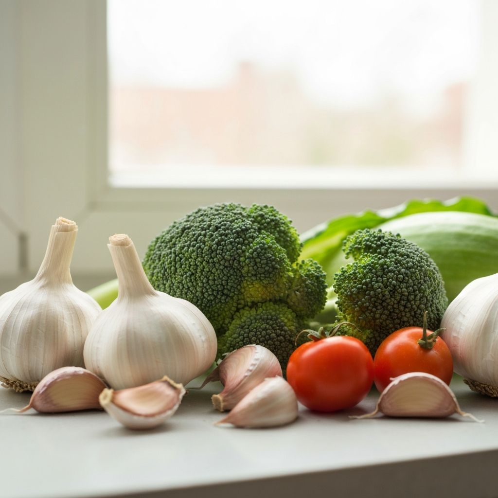 Sulfur-rich natural ingredients including garlic and vegetables